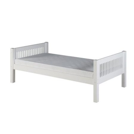 CAMAFLEXI Camaflexi C113-Wh Platform Bed With Mission Headboard White Finish; Twin Size Mattress C113_WH